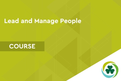 Lime image with text 'lead and manage people'